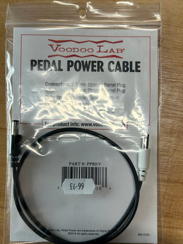 VOODOO LAB - Pedal Power cable - Reverse (Centre Positive) - 18" / 46cms