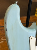 Heavily Modified Squier Strat Relic/Refinished (Blue) Electric Guitar