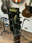 Vintage Zip Les Paul Junior Electric Guitar - Sparkly Gold with Black Top