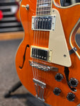 2000s AXL Semi-Acoustic Les Paul Guitar in Orange, used condition,