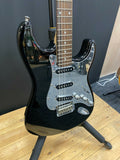 Squier Standard Stratocaster Electric Guitar (Black & Chrome, Special Edition, 2