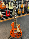 2000s AXL Semi-Acoustic Les Paul Guitar in Orange, used condition,