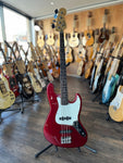 1998 Squier Jazz Bass Candy Apple Red Bass Guitar (Crafted in Korea)