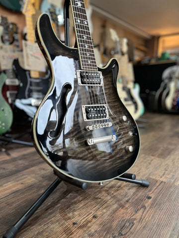 Shine SIL-510 BK HH in Black with F-Hole Electric Guitar