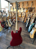 1998 Squier Jazz Bass Candy Apple Red Bass Guitar (Crafted in Korea)